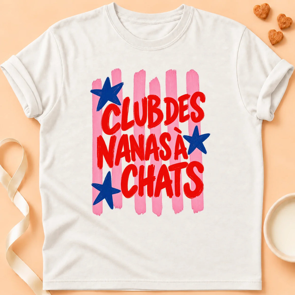 T-shirt chat Patoume – T-shirt Club des nanas – Blanc