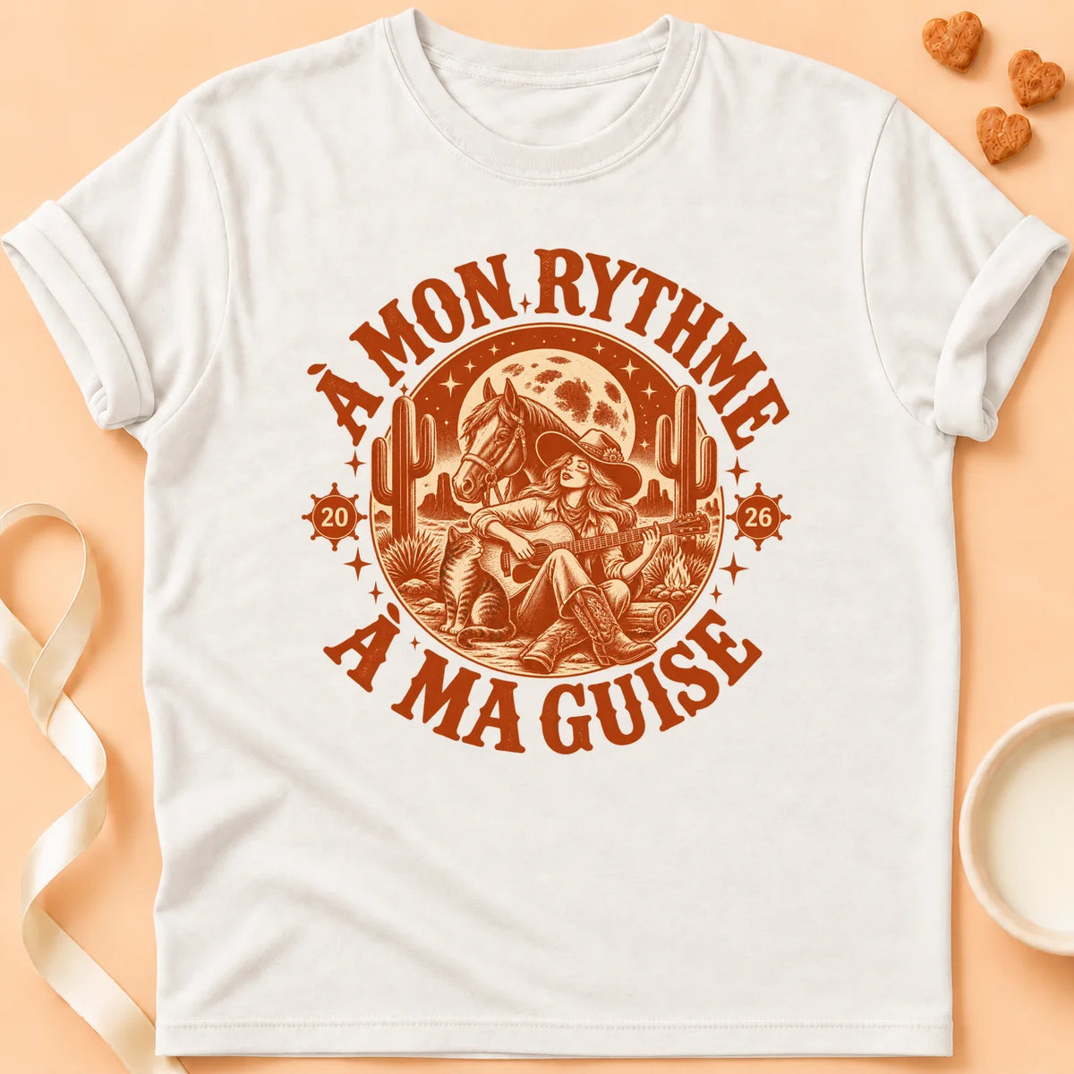 T-shirt chat Patoume – T-shirt Ma guise – Blanc