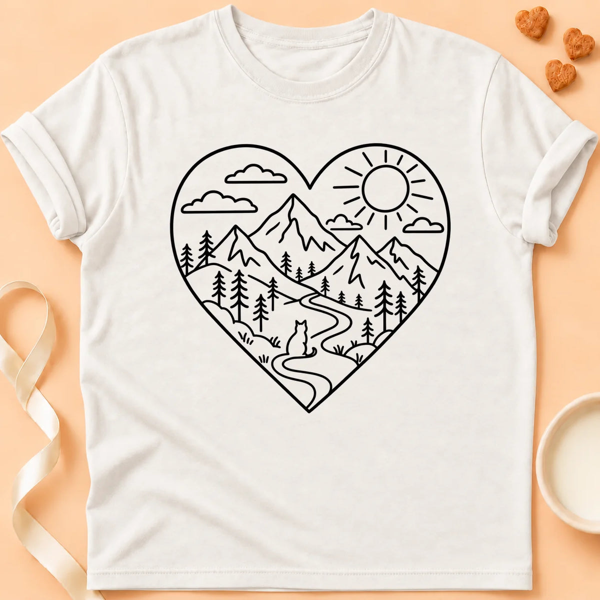 T-shirt chat Patoume – T-shirt Montagne – Blanc