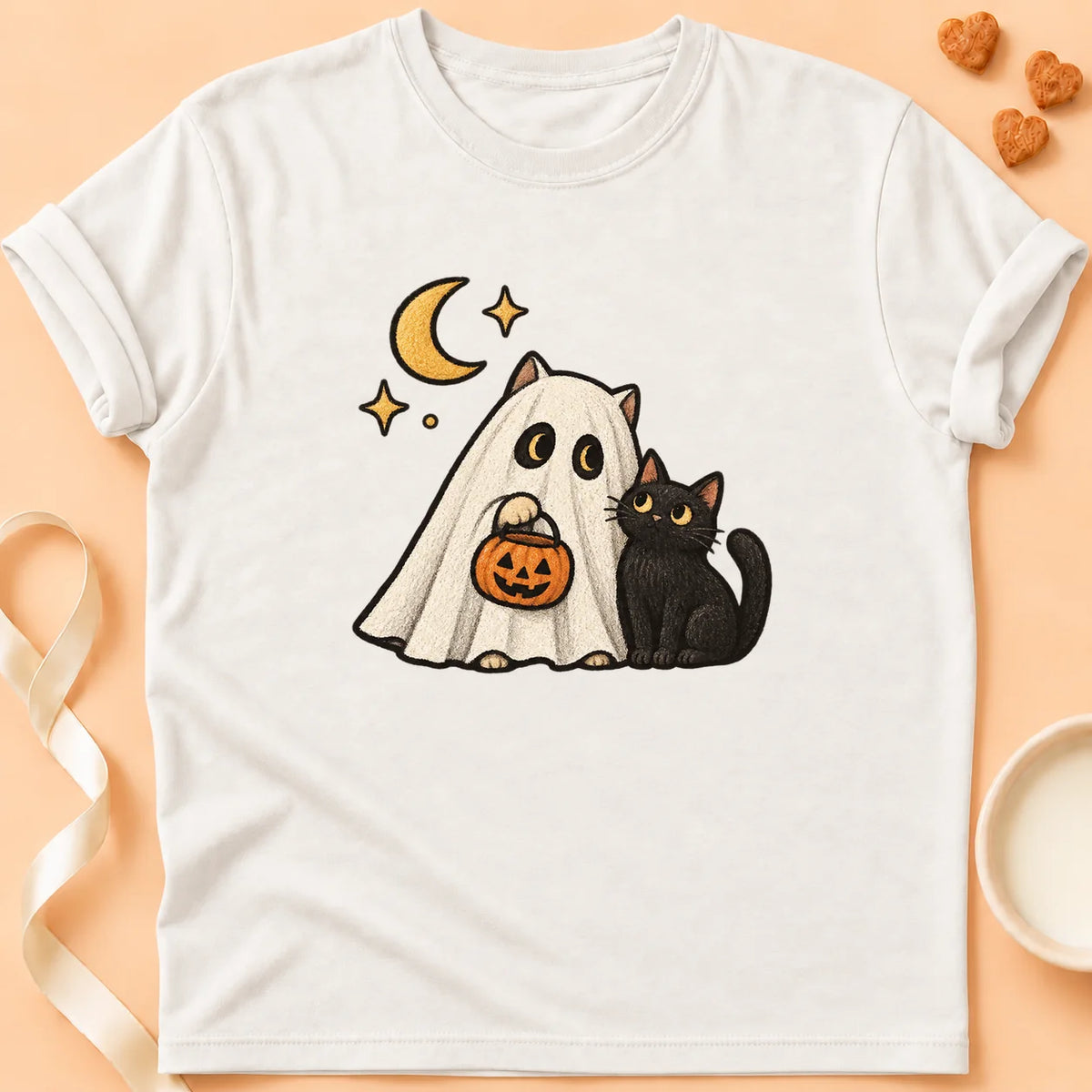 T-shirt chat Patoume – T-shirt Pas de peur – Blanc