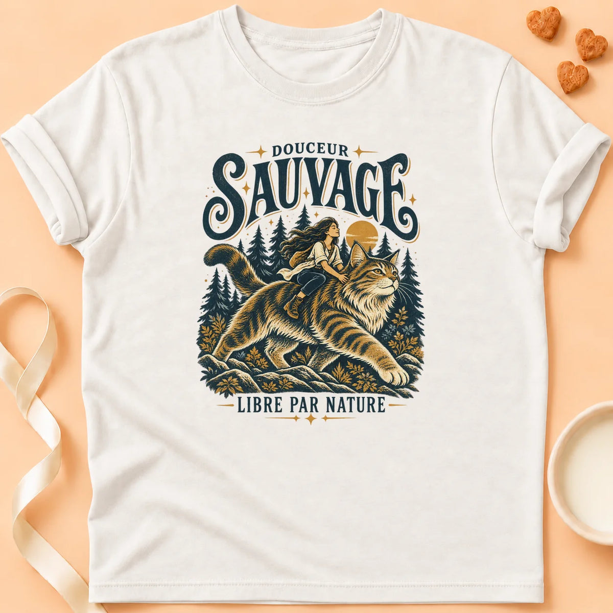 T-shirt chat Patoume – T-shirt Nature – Blanc