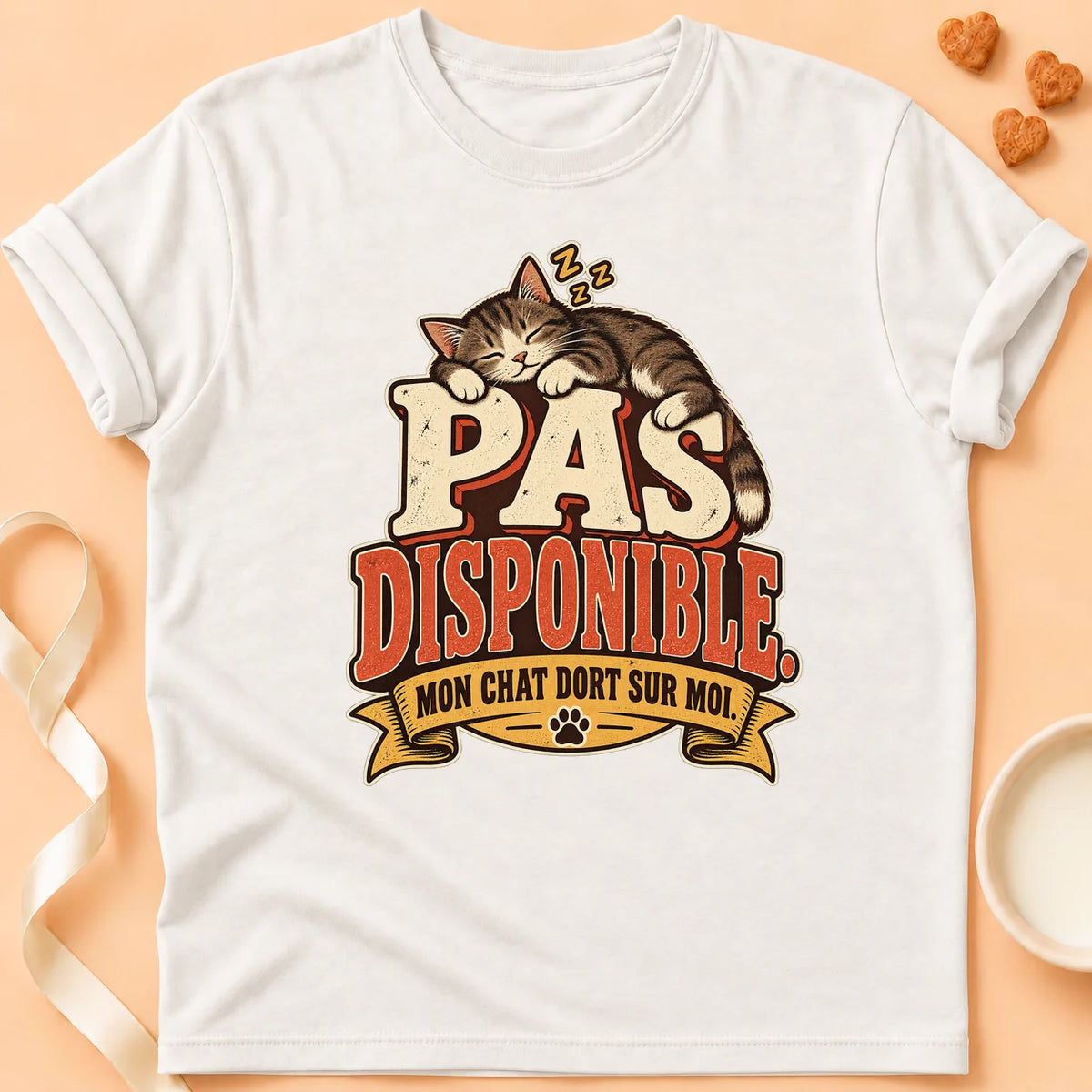 T-shirt chat Patoume – T-shirt Pas dispo – Blanc