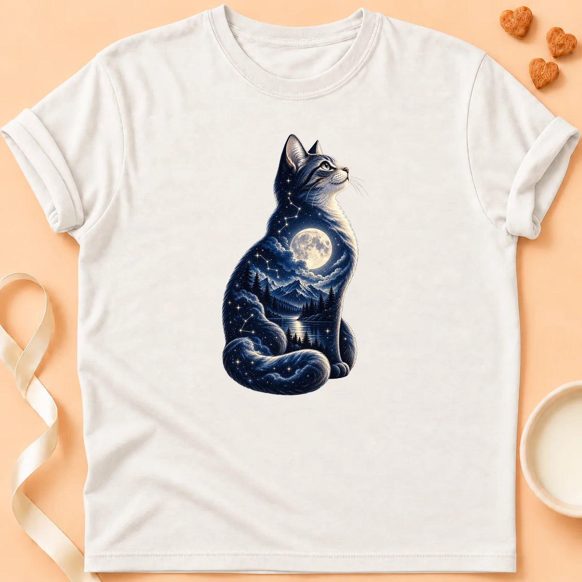 T-shirt chat Patoume – T-shirt Monde extérieur – Blanc