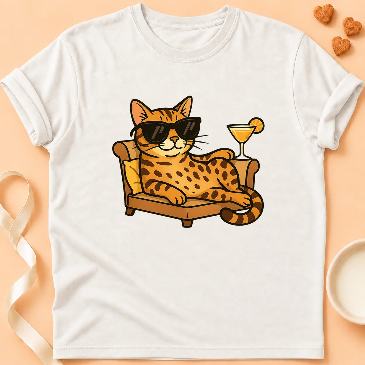 T-shirt chat Patoume – T-Shirt Chill – Blanc
