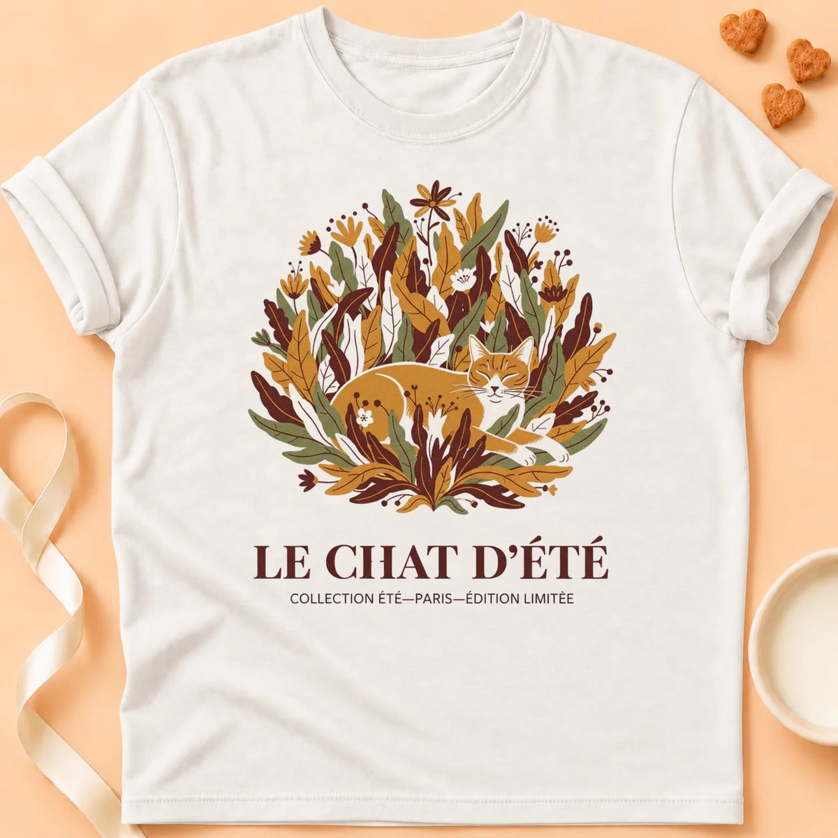 T-shirt chat Patoume – T-Shirt Summer – Blanc