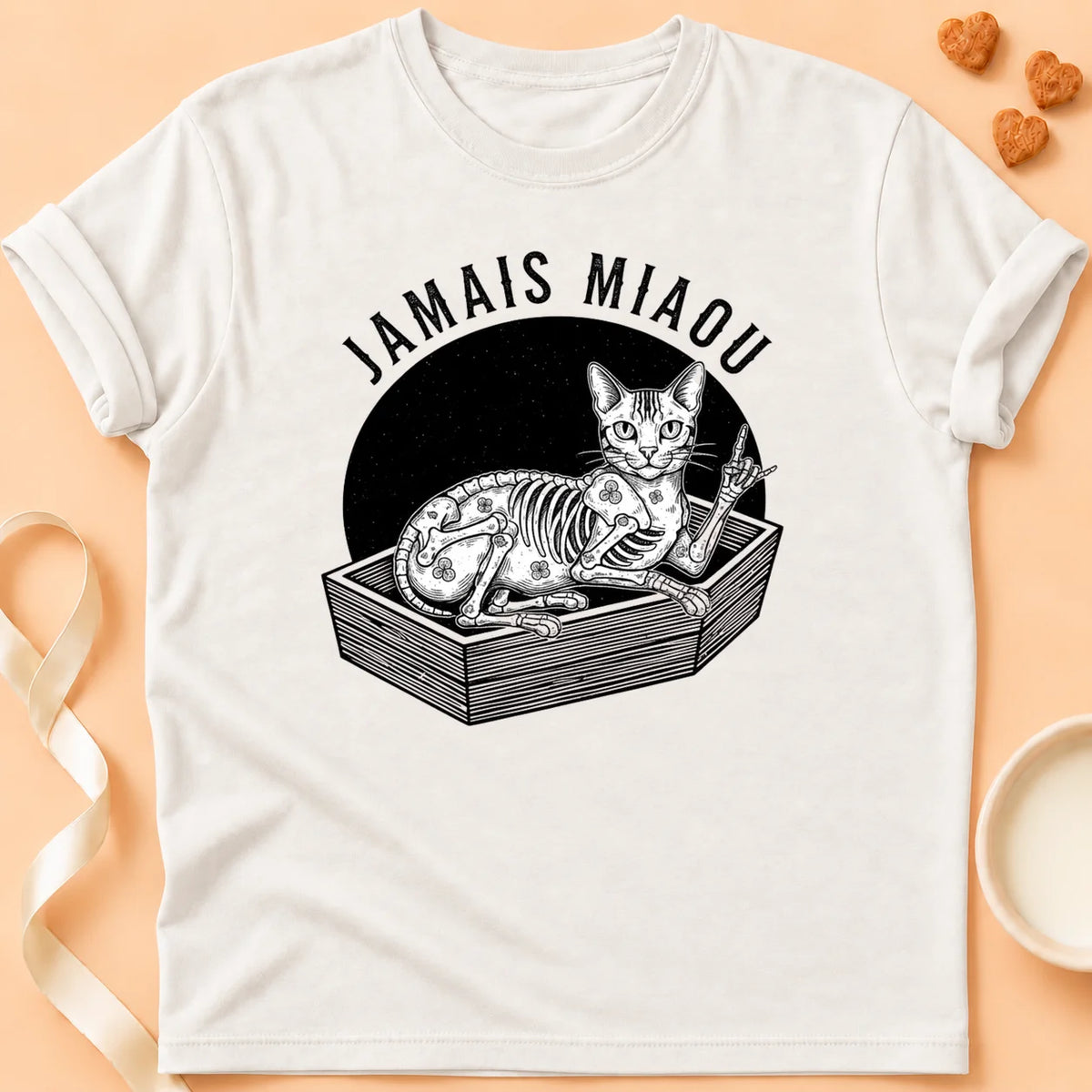 T-shirt chat Patoume – T-Shirt Miaouw – Blanc